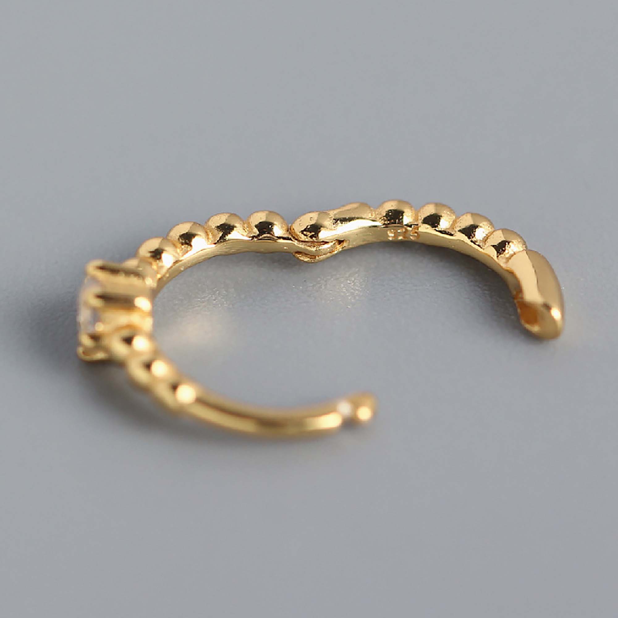CZ Stone Hoop Earring For Women Dainty Small Huggie Hoop Earrings Gold  plated Sterling Silver Earrings Fashion Jewelry Gift for Women