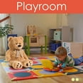 thumbnail image 2 of JOON Big Teddy Bear - Fluffy Faux Fur, Ribbon & Bow Signature Footprints- Huggable & Lovable Joy - Ideal Gift for Baby Showers, Loved Ones – Perfect Big Cuddly Plush Toy Companion, 28 Inches, Tan, 2 of 7