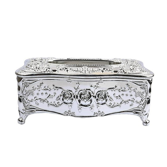 Cubierta de caja de toalla Tash en el soporte de pañuelos KTV de salón de coche de estilo europeo Plata