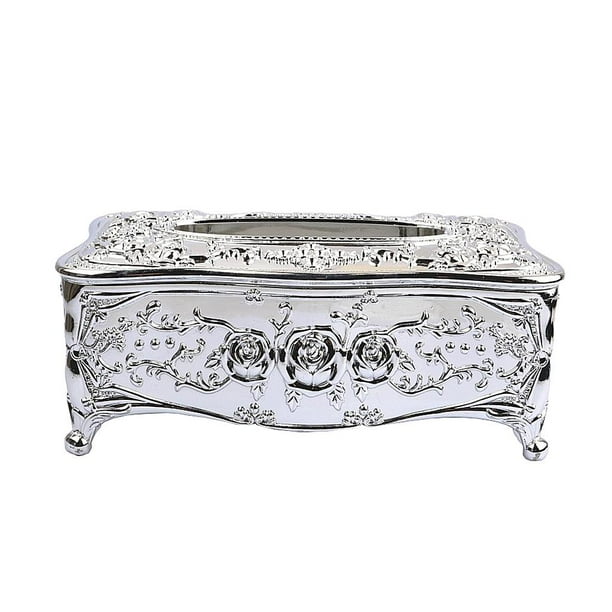 Caja de cosméticos acrílica Retor, caja de cosméticos, caja de toallas cónica, estilo europeo Plata