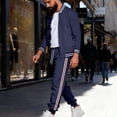 thumbnail image 7 of Men’s Two Piece Tracksuit Set Casual Bomber Jacket and Jogger Pants with Striped Print Athletic Style Outfit, 7 of 7