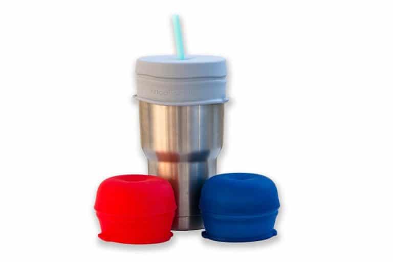 O Sip Silicone Straw Lids Xl Size Pack Of 3 Stretches To Cover Tumblers Large Cups And Mugs Yeti Rambler Mason Jars Spill Proof Reusable Durable Replacement Lid Accessory Red Navy Gray Walmart Com