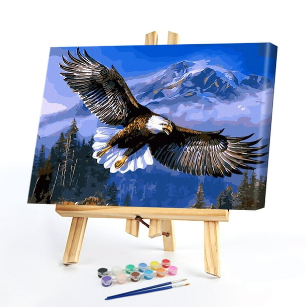 Kit De Pintura Por Números TUDOUTU – Oso, águila Y Lobo En Lienzo De 40x50 Cm Con Marco Y Pinceles