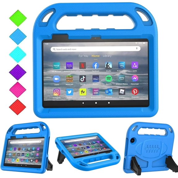 BMOUO Kids Case for Fire 7 Tablet (12th Generation,2022 Release), Fire 7 Tablet Case, Fire 7 2022 Case, Shockproof Handle Stand Kids Case for Amazon Fire 7 Tablet 2022 Latest Model 7", Blue