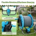thumbnail image 3 of Ktaxon 22.8 Inch Hose Reel Cart, Blue and Gray Mobile Garden Storage Cart, Outdoor Water Hose Holder (Hose Not Included), 3 of 10