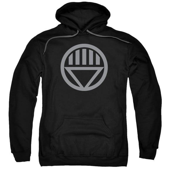 Green Lantern Grey Emblem Adult Pullover Hoodie Sweatshirt Black