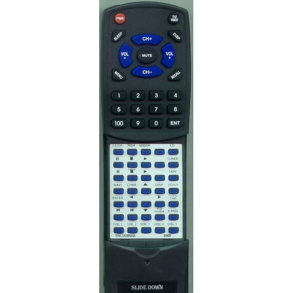 Replacement Remote for SHARP RTRRMCGA038AWSA, RRMCGA038AWSA, XLMP130