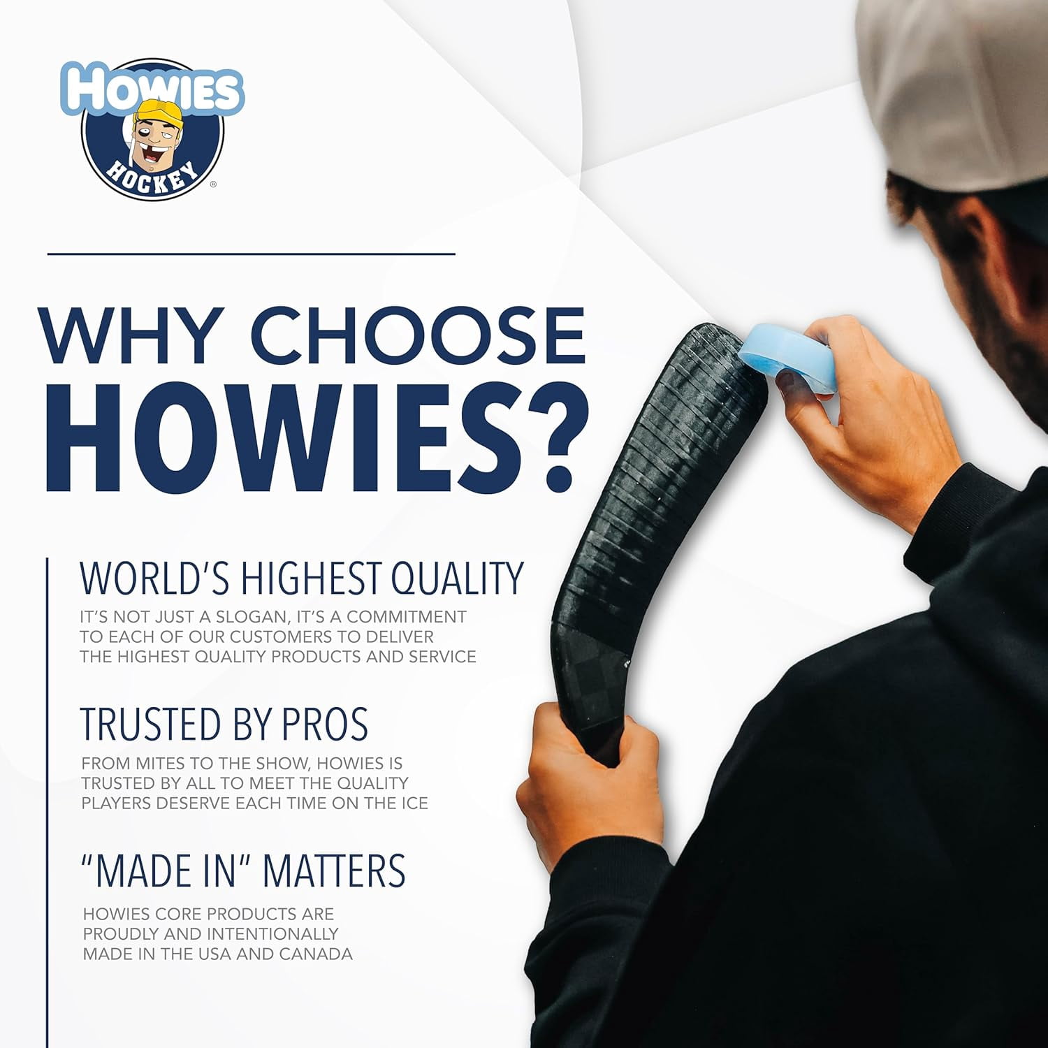 Howies Hockey - 1.5" White or Black Cloth Stick Tape Bulk - 9 Pack - Strong Grip, Long-Lasting Adhesive Stick Tape for Sports - 1.5" x 15 Yards - Professional Quality