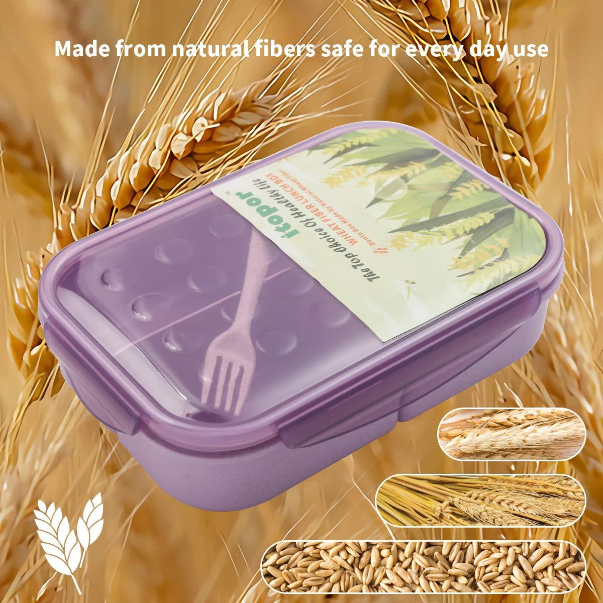 Itopor® Lunch Box,Natural Wheat Fiber Materials,Ideal Bento Box for Kids  and Adults,Leak Proof Kids …See more Itopor® Lunch Box,Natural Wheat Fiber