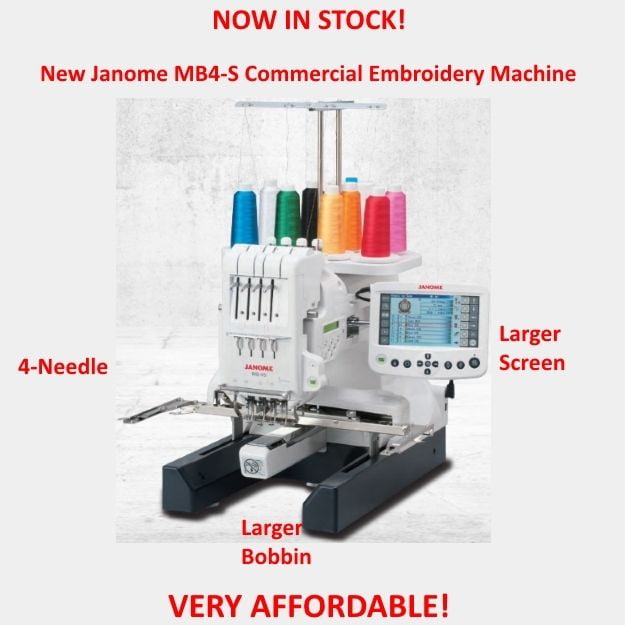 Janome MB4S Commercial 4 Needle Embroidery Machine New