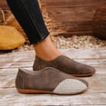 thumbnail image 5 of Women's Breathable Flat Shoes Comfortable Slip On Dress Shoes Fashion Color Blocking Low Cut Casual Shoes Brown Size 8.5, 5 of 8