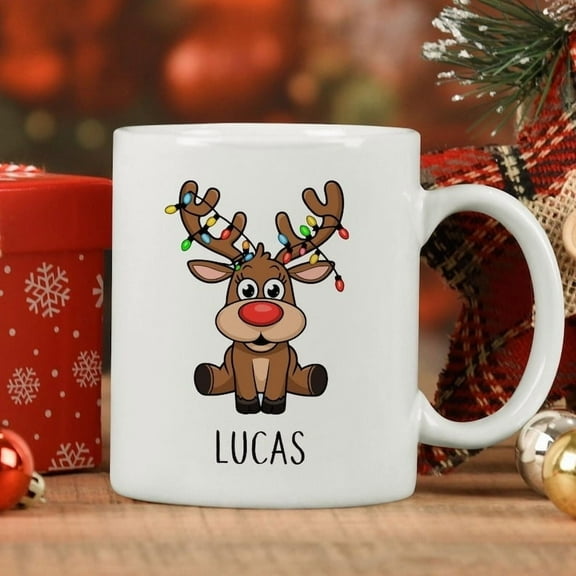 Custom Christmas Mug, Personalized Holiday Cup, Funny Winter Gift Idea, Name Coffee Mug for Xmas Season