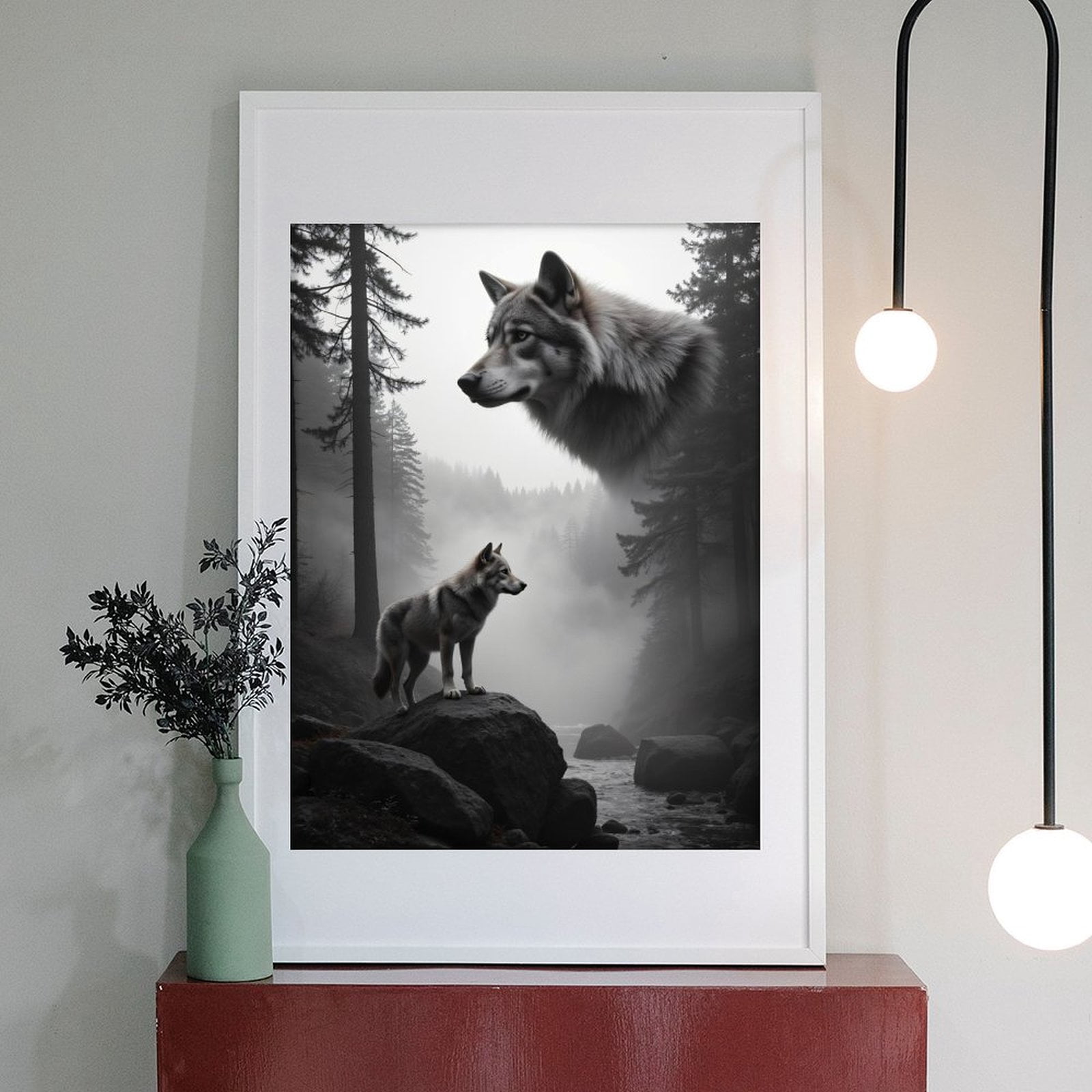 Diamond Art Kits for Adults - 5d Wolf Spirit In Misty Forest Diamond Painting for Adults, Diamond Art for Adults Beginners, Diamond Painting Kits for Adults for Home Wall Decor