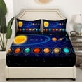 thumbnail image 2 of YST Solar System Fitted Sheet Space Galaxy Bed Sheet Set Eight Planets Astronomy Bedding Twin Size Includes 1 Sheets & 1 Pillowcase (No Flat Sheet), 2 of 5