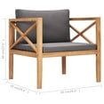 thumbnail image 2 of vidaXL Patio Chair Outdoor Patio Sofa Chair with Cushions Solid Wood Teak, 2 of 12