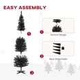 thumbnail image 5 of 6ft Christmas Tree Xmas Pine Tree Decoration Artificial Slim Christmas Tree with Sturdy Plastic Base, Black, 5 of 9