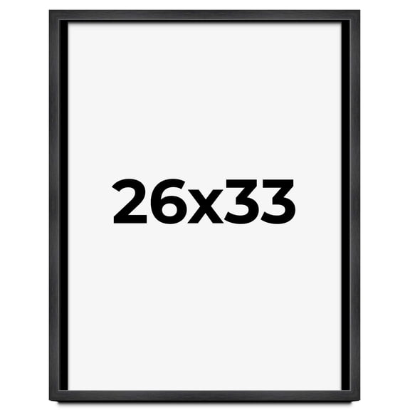26x33 Shadow Box Frame Grey Charcoal Black | 0.875 Inches Deep | Solid Wood Shadowbox Display Frame