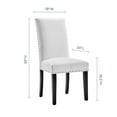 thumbnail image 3 of Modway Parcel Performance Velvet Dining Side Chairs - Set of 2 in White, 3 of 9