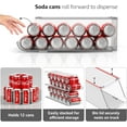thumbnail image 2 of Sorbus Organizador de Latas de Refresco para Refrigerador, Soporte para Latas con Tapa para Refrigerador, Despensa, Congelador, Capacidad para 12 Latas, sin BPA, Diseño Transparente, 2 of 7