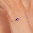 thumbnail image 4 of Gem Stone King 925 Sterling Silver Purple Amethyst Solitaire Bracelet for Women (0.75 Cttw, Oval Cut 7x5mm), 4 of 6