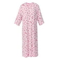 thumbnail image 6 of Aria Women's Brushed Knit 3/4 Sleeve V-Neck Lounger Nightgown with Pockets, Sizes XS to 5X, 6 of 7