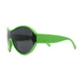 thumbnail image 3 of Womens Large Shield Round Elegant Designer Diva Sporty Plastic Sunglasses Green - Black, 3 of 4