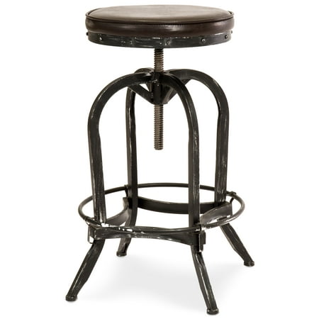 Best Choice Products Industrial Metal Swivel Bar Stool Seat w/ Adjustable Height, Rustic (Best Industrial Metal Bands)