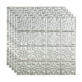 thumbnail image 1 of FASÄDE Traditional 1 Decorative Vinyl 2ft x 2ft Lay in Ceiling Panel in Brushed Aluminum (5 Pack), 1 of 5