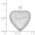 thumbnail image 3 of Sterling Silver Rhodium-plated 20mm D/C Grandma Heart Locket, 3 of 3