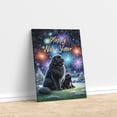 thumbnail image 3 of Happy New Year Newfoundland Family Cheer Winter Midnight Firework Vertical Matte Canvas Poster Newfie Dog Lover Gifts Wall Art Home Decor - 02025, 3 of 5