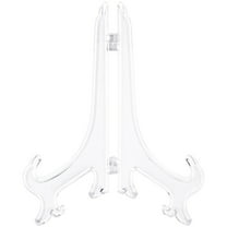 Bard's Hinged Clear Plastic Plate Stand, 7" H x 5.5" W x 4.5" D (For 7" - 8.5" Plates), Pack of 6
