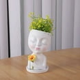 thumbnail image 5 of Face Planter Pot Head Planters, Lady Heads Flowerpot, Cute Girl Faces Plant Pot, Bust Statue Flower Pots, Round Women Succulent Pots for Indoor Outdoor Plants, Modern Vase with Drainage, 5 of 7