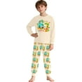 thumbnail image 5 of Kids Outfits Set 6 7 Six Seven Letter Outfits Set Comfortable Girls 67 Doodle Print Long Sleeve Homewear Soft Two Piece Sleepwear Yellow 2-3 Years, 5 of 9