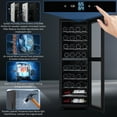 thumbnail image 3 of Aoile Wine Fridge Dual Zone, 39 Bottle Built-in/Freestanding Wine Cellar, Wine Cooler Refrigerator with Adjustable Shelves & Digital Temperature Display for Home, Kitchen, Black, 3 of 7