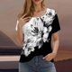 thumbnail image 2 of Camisetas de Cuello Redondo Impreso Gradiente de las Mujeres, Manga Corta Casual Top para el Uso Diario, 2 of 4