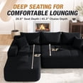 thumbnail image 6 of Lunale L-Shaped Modular Sectional Sofa with Left Chaise, No Assembly Required, Boneless Polyester Cloud Couch for Living Room, Black, 6 of 10
