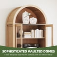 thumbnail image 2 of Uforic Arched Kitchen Pantry Cabinet with Glass Doors, Display Storage Cabinet with LED Lights, Natural, 2 of 8