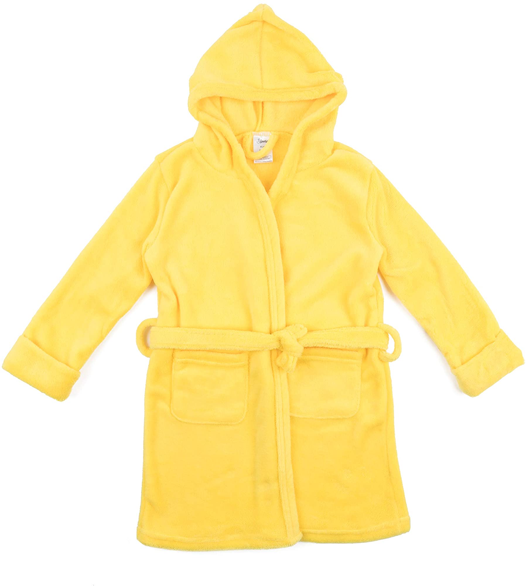 Leveret Kids Robe Boys Girls Solid Hooded Fleece Sleep Robe Bathrobe 2