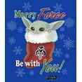 thumbnail image 2 of Men's Star Wars: The Mandalorian Christmas Grogu Stocking Merry Force be With You Graphic Tee Royal Blue X Large, 2 of 4