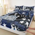 thumbnail image 4 of Homewish Esports Gaming Controller Bed Sheets,Modern Video Game Full Size Sheets,Navy Black,4 Pieces,1 Flat Sheet, 1 Fitted Sheet and 2 Pillowcases, 4 of 6