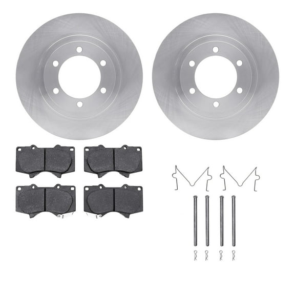Dynamic Friction Company Front Brake Rotors with Heavy Duty Brake Pads includes Hardware 6212-76007