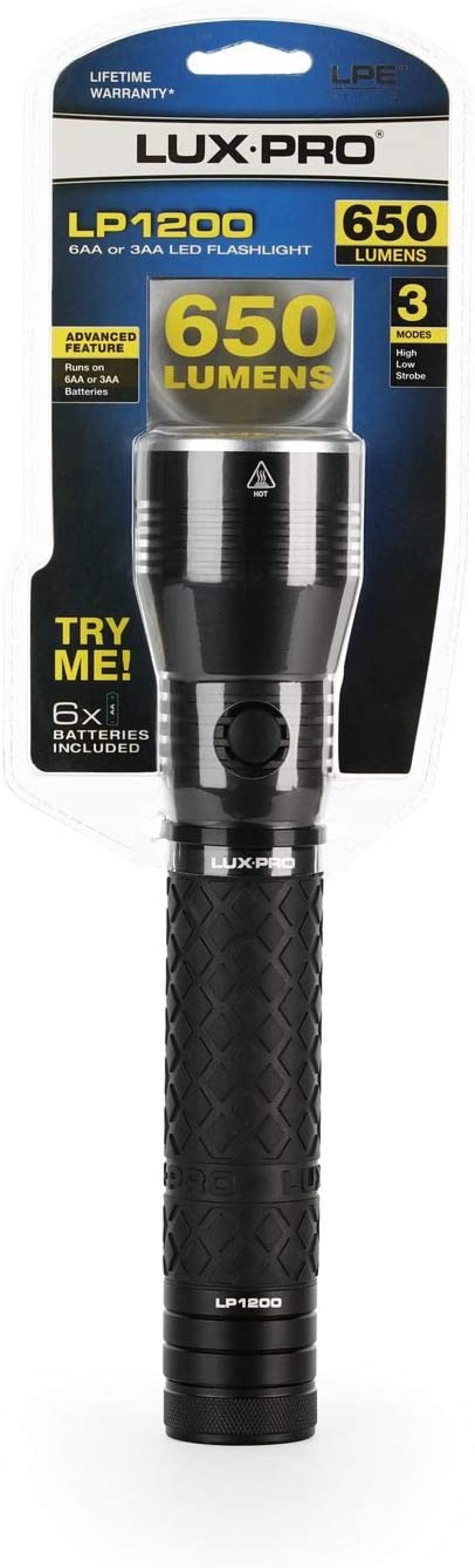 Luxpro LP1200 Extended Range 650 Lumen Heavy Duty Handheld LED Flashlight for sale online 