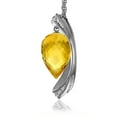 thumbnail image 2 of Galaxy Gold 14K White Gold 9.6 Carat Natural Diamonds and Briolette Pointy Drop Citrine Necklace - November Birthstone - Warmth & Prosperity - 16" to 24" - Fine Jewelry for Women, 2 of 3