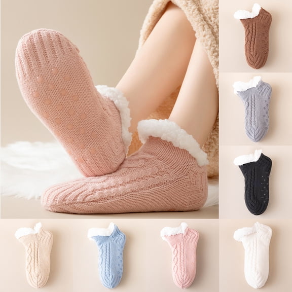 3Pack Unisex - Floor Socks with Warm, Thick Indoor Sleep Socks for Men and Women Black