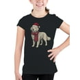 thumbnail image 2 of Festive Dog in Santa Hat Art Youth's T-shirt, 2 of 3