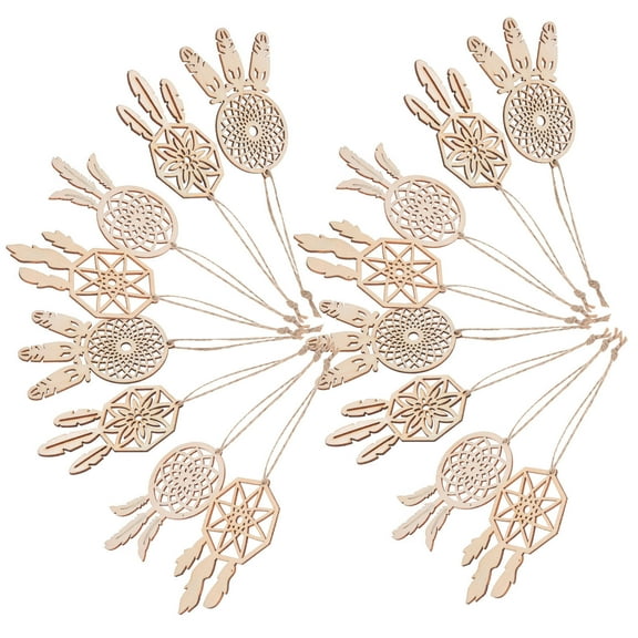 HORIALENCE 40Pcs Dream Catcher Pendants Round Wooden Wall Decor for Bedroom Family and Friends