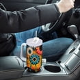 thumbnail image 4 of Yayeee 40oz Stainless Steel Tumbler with Straw and Handle Double-Wall Insulated Travel Water Bottle, Red Colorful Flowers with Dots, 4 of 8