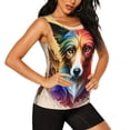 thumbnail image 2 of Lsque Colorful Art Dog Printed Workout Tank Tops for Women, Athletic Sports Tank Tops, Compression Sleeveless Dry Fit Shirts,Sleeveless Yoga Shirt-XX-Large, 2 of 9