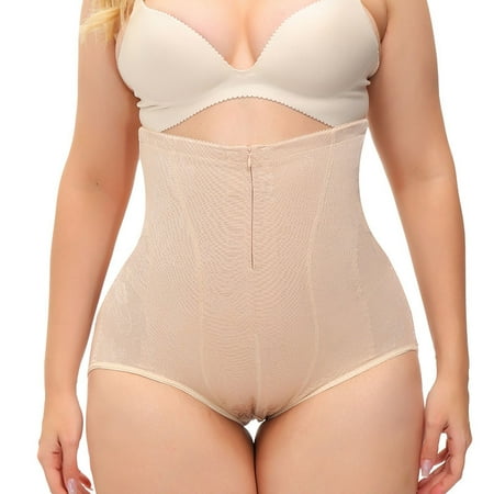 

Yuelianxi Women Solid Lace Mesh Buckle Pants Shaping Button High Waist Underwear Shapewear