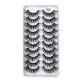 thumbnail image 1 of Pestañas postizas de visón sintético, paquete de 10 pares, pestañas 8D dramáticas, estilo ojo de gato con volumen, paquete múltiple de pestañas de visón, 1 of 4